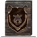 Designocracy Brown Bear Face Silhouette Art on Board Wall Decor 98214418